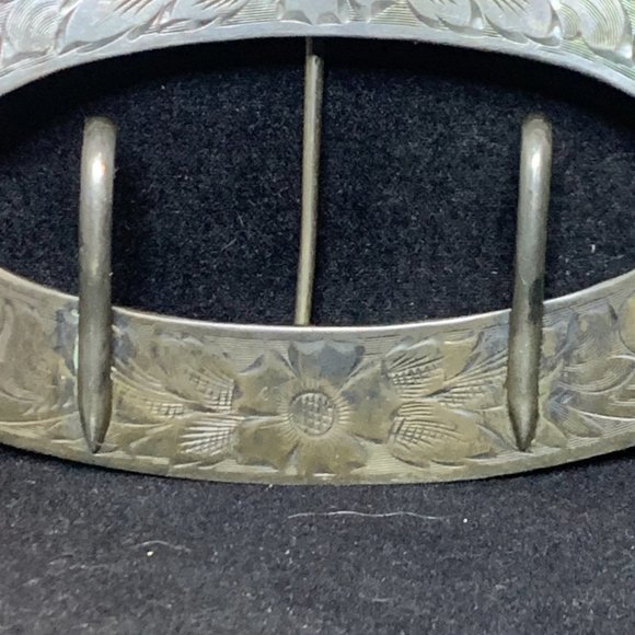 Victorian Unger Brothers Sterling Silver Sash Buckle Signed Broken clasp (2550) - Picture 5 of 9